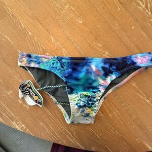 Jolyn Clothing Blue and Pink Swim Bikini Bottom Midl Style